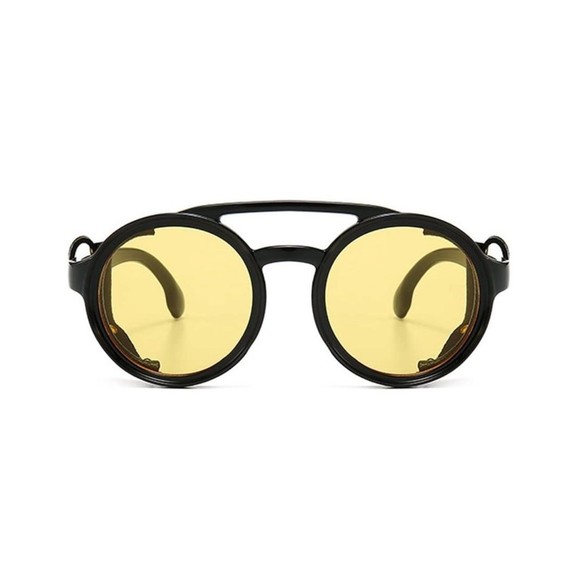 Steampunk Sunglasses Men Round Night Vision Googles Vintage Punk Sun Glasses Bra - Picture 2 of 12